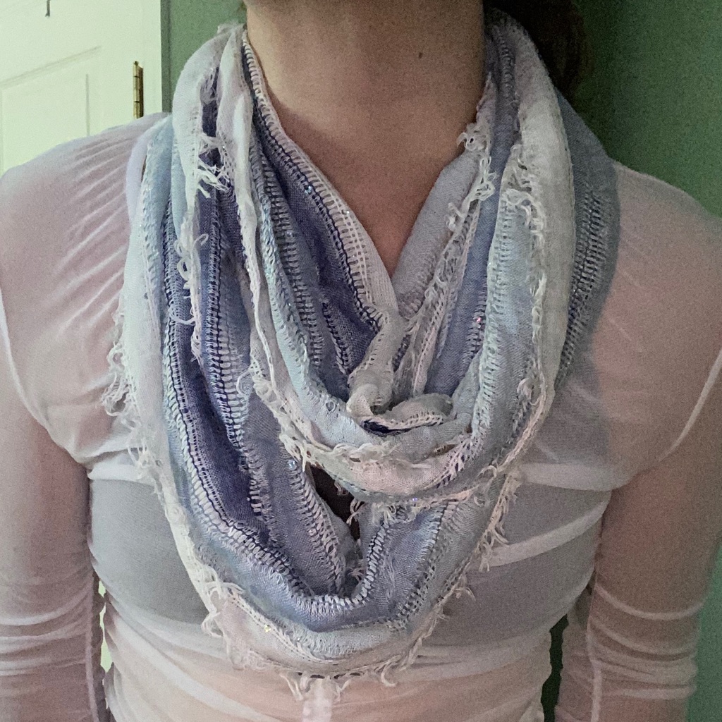 Blue And White Infinity Scarf